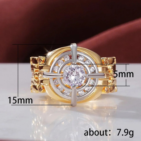 💞Shiny Advanced Zircon Watch Dial Fashion Tops Luxury Ring for Man,MARR9062 - Picture 7 of 7